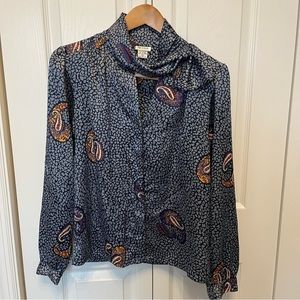 🎉Host Pick🎉 Vintage Nicola Button Down High Collard 80’s Styled Shirt size 6​